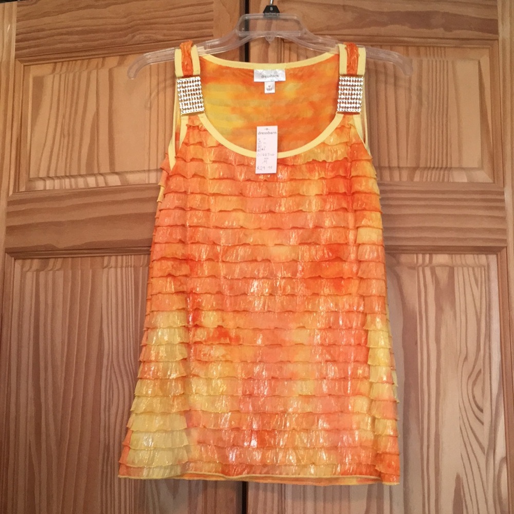 Dressbarn orange tank top M